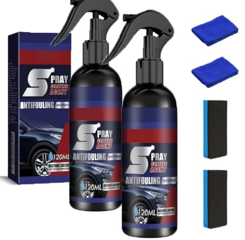 Multi Functional Coating Renewal Agent Spray, Antifouling Spray for Cars, 3 In 1 High Protection Quick Car Coating Agent Antifouling Car Nano Paint (2PCS)