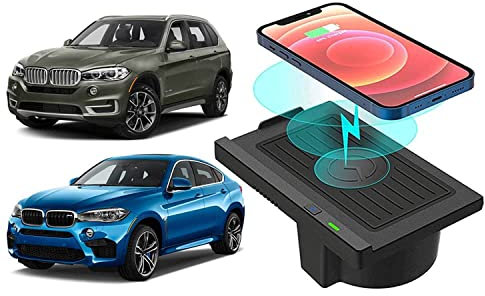 Car Wireless Charger,10W Qi 3 Coils Quick Charger for X5 F15 2014-2018/X6 F16 F86 2015-2019 Center Console Accessory Panel Mobile Phone Charging Board,for 12/11/X All QI Smartphones