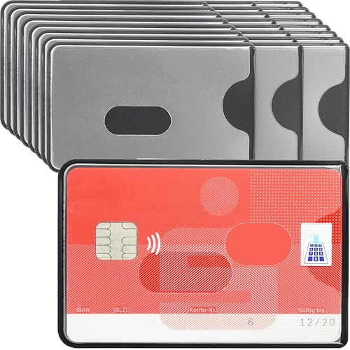 WallTrust TÜV RFID Blocker Kartenhülle 24 Stück, EC Karte Schutzhülle | Kreditkartenhülle, Kartenschutzhülle für Bankkarten: transparentes Hartplastik, NFC Blocker, TÜV-geprüft, auch für Ausweis
