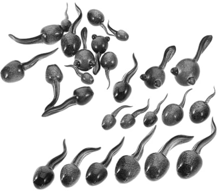 Toddmomy 26Pcs Miniature Tadpole Figurines Resin Mini Tadpole Ornaments for Moss Micro Landscape Aquarium Decorations Small Animal Figurines for Home Office Terrarium