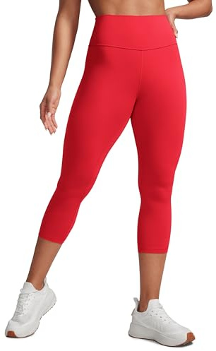 CRZ YOGA Donna Butterlift A Vita Alta Capris Leggings da Allenamento 53 cm- Palestra Atletico Pantaloni da Yoga Rosso Aurora 42