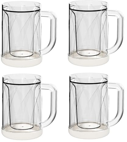 Puthernm 4 vasos de cerveza congelados con para accesorios de bar en casa, regalos de cerveza