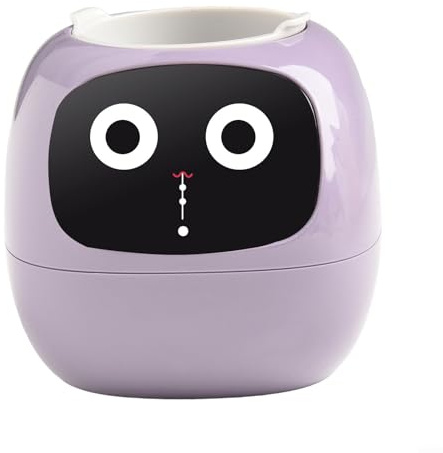 URPIZY Vaso intelligente per piante con sensori per il monitoraggio dell'umidità e della temperatura, irrigazione automatica, compagno interattivo da giardino con display per piante da interno (viola)