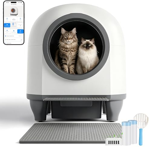 Devoko 90L Self cleaning cat litter tray,APP Control,6 safety sensors,Easy Clean litter robot,Extra Large litter boxes for Multiple Cats,Anti-pinch Smart Robot,Automatic cat litter tray for Multi-Cats