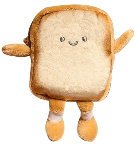 Sac Toast - Pochette créative pour pièces de monnaie avec fermeture éclair | Jolie pièce de monnaie et support pour carte | Portefeuille résistant à l'eau | Étui pour écouteurs | Sac pour
