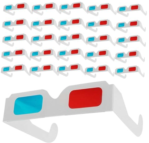 SHINEOFI Lot de 70 Lunettes 3D en Carton Rouges Et Bleues pour Films 3D en Papier pour Films À La Maison