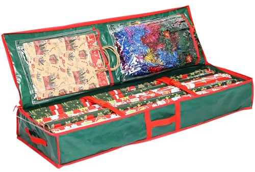 Geschenkpapier Aufbewahrung, Geschenkpapier Organizer Wasserdichte, Wrapping Paper Organizer aus Oxford-Gewebe, Weihnachtspapier Aufbewahrung, Aufbewahrungstasche Geschenkpapierrollen (B)