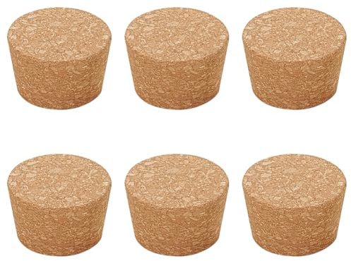 OLYCRAFT 6Pcs Large Cork Stoppers 4.3-5.1cm Cork Bottle Stoppers Tapered Corks Plugs Corks Canning Jar Lids Wood Tapered Plugs Wooden Taper Stopper for Kitchen Mason Jars Wedding Favor Canning