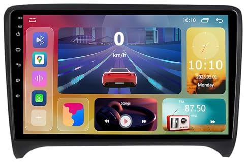 YRCTHEK Android 14 9 Inch Car DVD Player Radio Head Unit For Audi TT 8J 2006 2007 2008-2014 GPS Navigation Head Unit Support Full RCA Output Bluetooth4.0 WIFI Car Auto Play DVR DAB+ TPMS