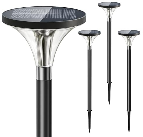 TuyLuxe 200lm Solarlampen für Außen Garten Stehend, Extra Hell Solarleuchte | 3000K Warmweiß Solarleuchten 2000 mAh Batterie, Gartendeko mit IP65 Wasserdicht für Draußen Terrasse Balkon Outdoor 4 Stück