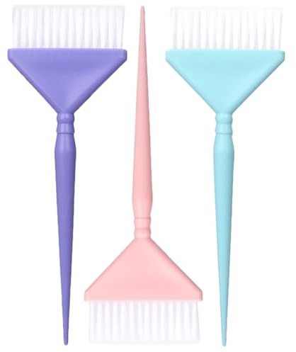 Set de 3 Peignes Pinceaux de Coloration Capillaire en Pp | Poils en Nylon, Application Régulière et Lisse, Usage Salon et Maison, Rangement Pratique