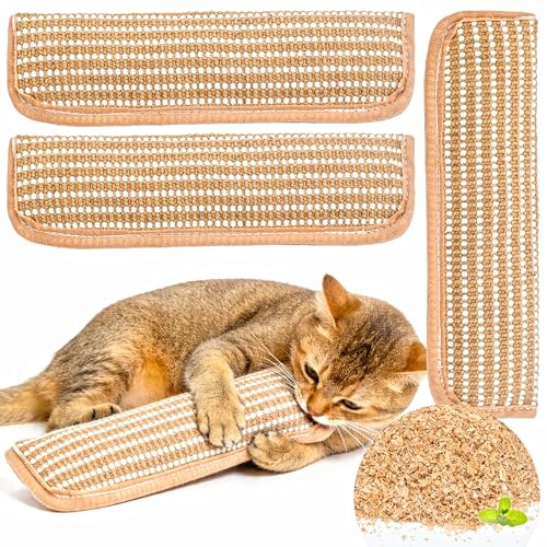 LECHONG 3-Pack Sisal Cat Catnip Toys, 3-in-1 Natural Organic Catnip Kicker Pillows Durable Interactive Cat Toys for Indoor Cats Kitten Chewing Scratching and Teething