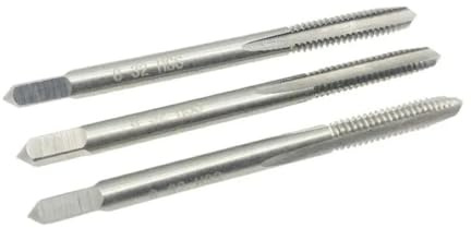 Juego de 3 grifos de rosca UNC 8-32, acero de alta velocidad, 3 ranuras rectas para perforación de metal, compatible con fresadoras CNC y aplicaciones de roscado manual