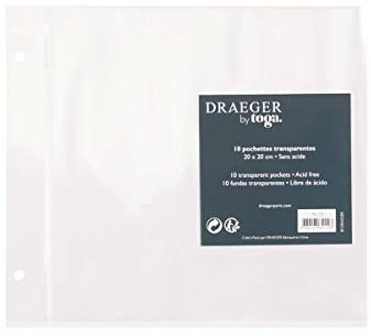 DRAEGER PARIS 1886 Toga al11e 10 Stück Laminierfolien für Album von Scrapbooking Kunststoff transparent 20 x 20 x 0,5 cm