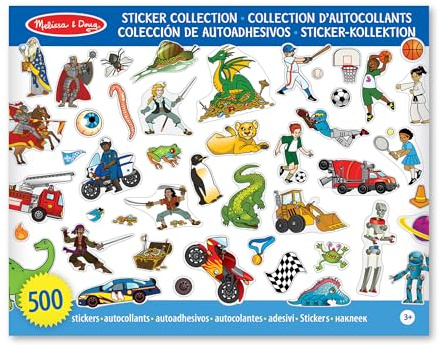 Melissa & Doug 4190 Stickersammlung - Dinosaurier, Fahrzeuge, Weltraum und mehr (500 Sticker)