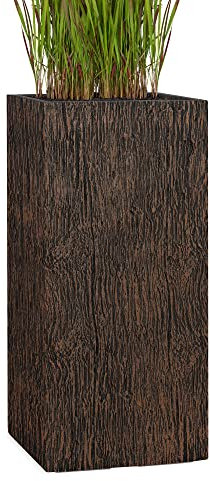 Pflanzwerk® Pflanzkübel Tower Wood Braun 70x33x33cm *Frostbeständig* *UV-Schutz* *Qualitätsware*