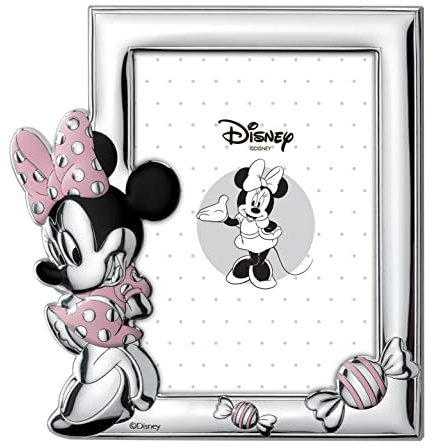 Disney Baby - Bilderrahmen - für Tische oder Nachttische im Kinderzimmer - mit bunten details - Minnie-Maus-Design - silberfarben