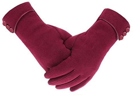 Tomily Gants coupe-vent en polaire pour écran tactile pour femme