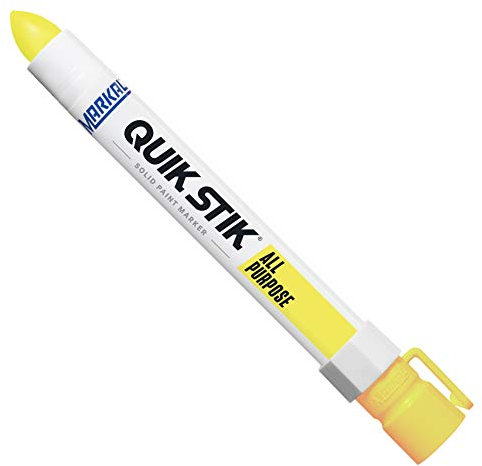 Markal 61041 Quik Stik All Purpose Solid Paint Marker, Fluorescent Yellow (Pack of 12)