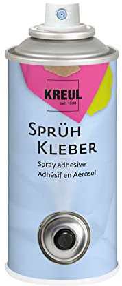 KREUL 870150-Adhesivo en Spray, Bote de 150 ml, incoloro Multiuso para Papel, Madera, Vidrio, Metal, plástico y poliestireno, Adhesivo Permanente, no removible, para Interiores, Multicolor