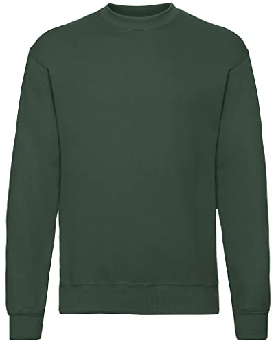 Fruit of the Loom Men's Set-In Classic Sweater, Bottle Green, X-Large - B