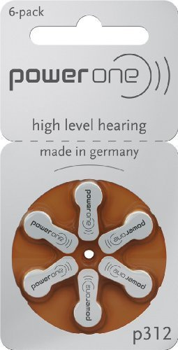 Hörgerätebatterie Powerone Größe 312 made in Germany echtem 60 Stück von Power One