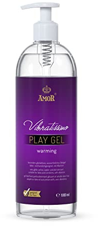 AMOR Vibratissimo PlayGel Warming; 1000ml öl- und fettfreies medizinisches Gleitgel mit Langzeitwirkung auf Wasserbasis ohne Parabene, farb- und geruchslos