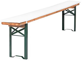 TexDeko Bezug (ohne Füllung) für Bierbankauflagen 220x25x2cm mit Reißverschluss waschbar zum Austausch (Weiß)