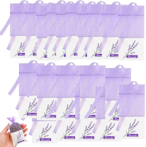 mohito 20 Stück Lavendel Beutel Leere,Lavendel Beutel Leer Säckchen,Motten Lila Organzasäckchen Duftsäckchen,Wird für Kleiderschrank-Anti-Wurm- und Mottenschutz mit Leichter lila lila