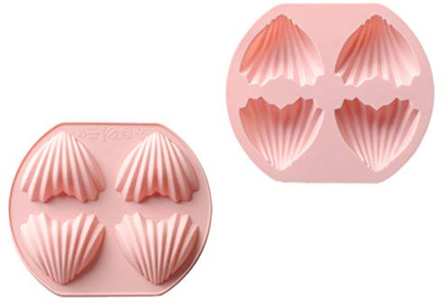 HEMOTON Silicone Heart Shape Cake Mold 4 Cavity Nonstick Baking Pan for Cupcakes Muffins Mini Cakes Easy Clean Food Grade Silicone 5.7X5 Inch