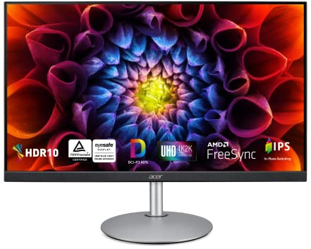 Acer CBL282K SMIIPRX 28 UHD 4K (3840 x 2160) IPS Frameless Monitor | Tecnologia AMD FreeSync | 90% DCI-P3 | Ergo Stand Monitor | TUV/Eyesafe | 1 x Display Port e 2 x porte HDMI 2.0, nero