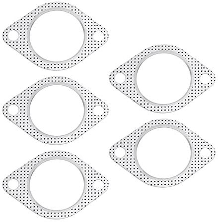 EMSea Junta de Escape de 5 Uds. 2,5 Pulgadas Junta de Metal para Tubo de Escape con Anillo Reforzado Brida de 2 Pernos de 100mm para Tubo de Escape de Coche
