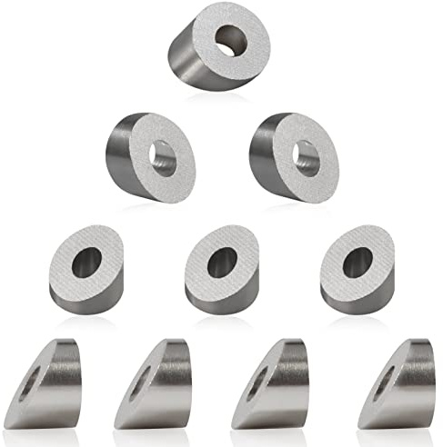 LEONTOOL 30-Grad-Unterlegscheiben, 0,6 cm (1/4 Zoll) abgewinkelte, abgeschrägte Unterlegscheiben für 0,6 cm (1/8 Zoll) bis 0,9 cm (3/16 Zoll), Drahtseilapplikation, Holz, Metall, Aluminium, Pfosten