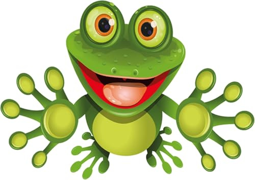 Autosticker Funny Frosch - Autoaufkleber fürs Auto Tuning, lustiger Sticker für Heckscheibe & Lackflächen, wetterfest & waschanlagenfest, für Auto & Laptop, 25 × 17 cm, mit Anleitung, tradercat