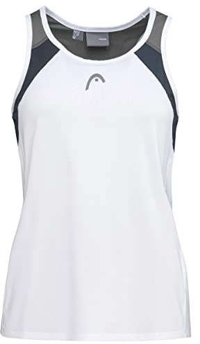 HEAD Club 22 Tank Top Women, weiß/Navy, M | Damen; Farbe Weiß/Dunkelblau; Größe M; für Training, Match und aktive Freizeit