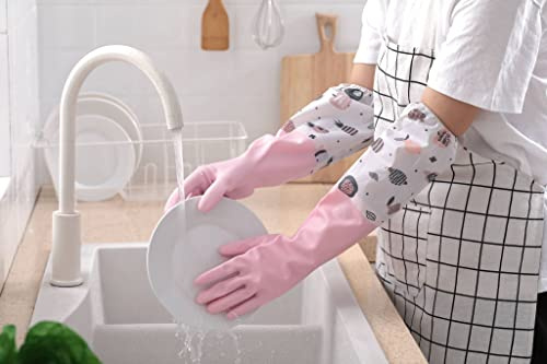Revolution Studio 3 Paar langärmlige Handschuhe aus PVC-Vinyl, Haushaltsreinigung, antiallergisch, große Erwachsenengröße (Rosa)