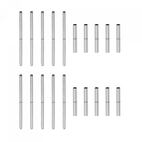 sourcing map 10pcs Watch Strap Tubes Pins 1.2mm Tube Dia 16mm Pin Length Stainless Steel Connecting Shaft for Watch Band Repairing Replacement
