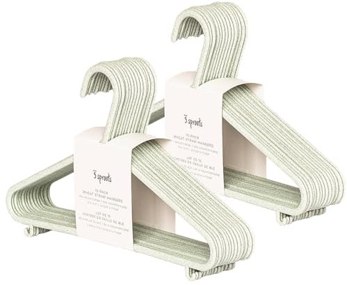 3 Sprouts - Grucce Bambini - Grucce sostenibili in plastica per bambini - Appendiabiti Colorati e Divertenti per Neonati e Bambini, Confezione da 30 - Verde