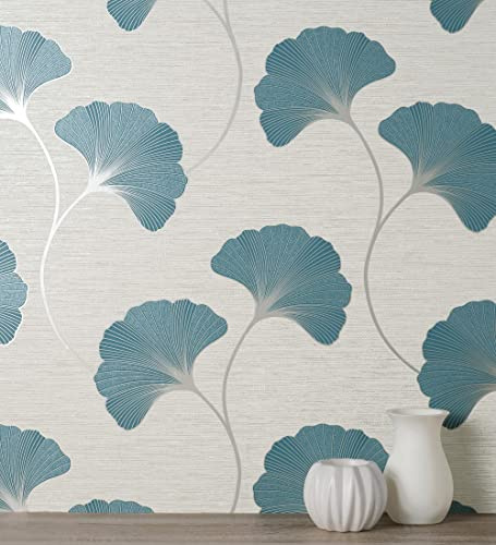 GAULAN 681975 Papier peint vinyle lessivable fleurs en relief avec d'effet metallisé pour mur salon cuisine bain chambre salle à mange tête de lit - Rouleaux de 10 m x 0,52 m