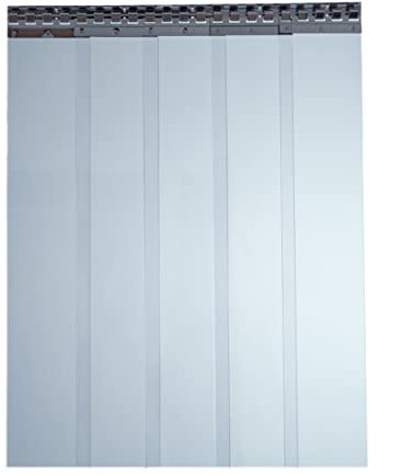 PVC Streifenvorhang 2x200mm Blau Transparent Höhe 2,00m x Breite 1,50m, Lamellenvorhang mit Schallschutz bis zu 30db, umweltfreundlicher Stallvorhang, PVC Vorhang recyclebar fertig vormontiert