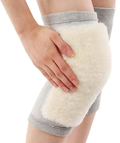 Dubbulon Kniebandage aus Kaschmir, Verstellbare Kniewärmer aus Kaschmir, Plüsch Kniewärmer Winter Knieschützer Wolle Lamm Fleece Knieschoner Beinwärmer zum Laufen Radfahren Wandern