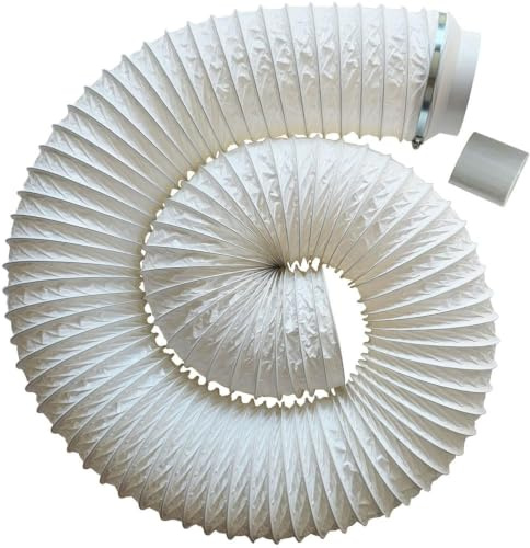 150mm / 6 Inch Air Conditioning Hose Extension Kit - Portable AC Vent Kit, Warm Air Exhaust Duct Hose, 3m Flexible Hose with Reducer, Clip & Tape for Air Con Window Venting | Suitable for tumble dryer ventilation, Use with tumble dryer or portable air conditioner unit through