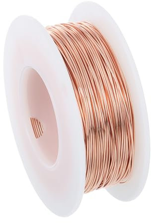 PATIKIL 164 Feet 99.9% Solid Bare Copper Wire, 24 Gauge Pure Copper Wire 0.5mm Soft Beading Wire Metal Plant Stem Ties for Jewelry Craft (50m)