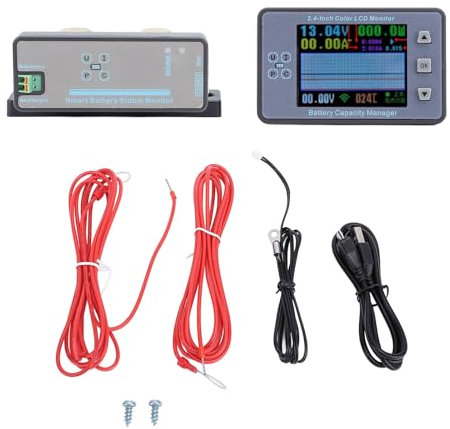 Monitor Batteria con Allarme, Misuratore di Tensione e Corrente Intelligente della Batteria, Display App, Trasmissione Dati Senza Fili, per, Fotovoltaico, Rilevamento di