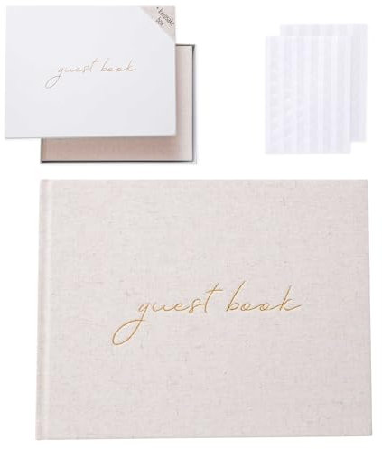 Premium Wedding Guest Book - Baby Shower Guest Book - Includes Blank Guest Book w/Keepsake Box w/100 Pages & 240 Clear Photo Corner Stickers - Polaroid Wedding Guest Book, Graduation & Special Events