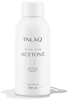 INLAQ 100% reines Aceton Nagellackentferner | aceton uv nagellack entferner | Aceton Reiniger Pur | shellac gellack entferner | Nail Polish Remover | 100ml