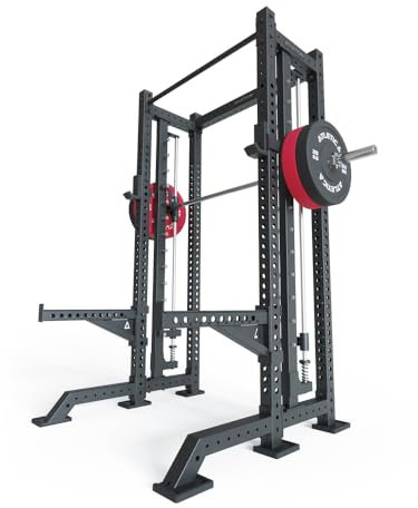 Atletica R8 Spectre Short | Power Rack | Smith Machine inklusive | Latzug-Anbau mit Leg Blocker optional| 3mm Stahl Größe inklusive Latzug - Plate Loaded (Hantelscheiben)