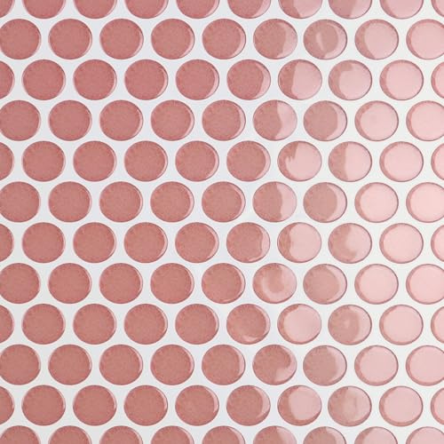 CRE8TIVE Azulejos Adhesivos Cocina Rosa Baldosas Adhesivas Pared Redondos Marmol 4 Piezas Azulejos Adhesivos Baño Impermeable Vinilos Mosaico Antisalpicaduras Cocina Chimenea 30.5 x 30.5cm