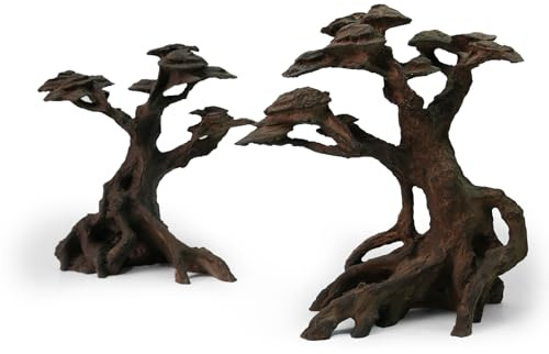 FZONE Bois Flotté en Résine pour Aquarium, Ornement en Forme d’Arbre pour Aquascaping en Eau Douce et Nano-Aquariums