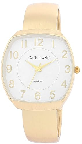 Excellanc Damen-Spangenuhr Metallarmband Armreif lesbare Ziffern eckiges Gehäuse Länge 15 cm Quarz-Armbanduhr Geschenkidee für Frauen